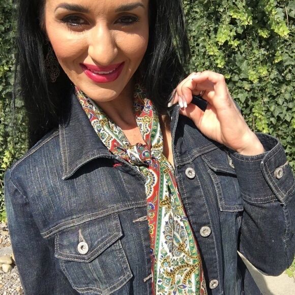 Club 7 Echo 100% silk scarf - Picture 5 of 8